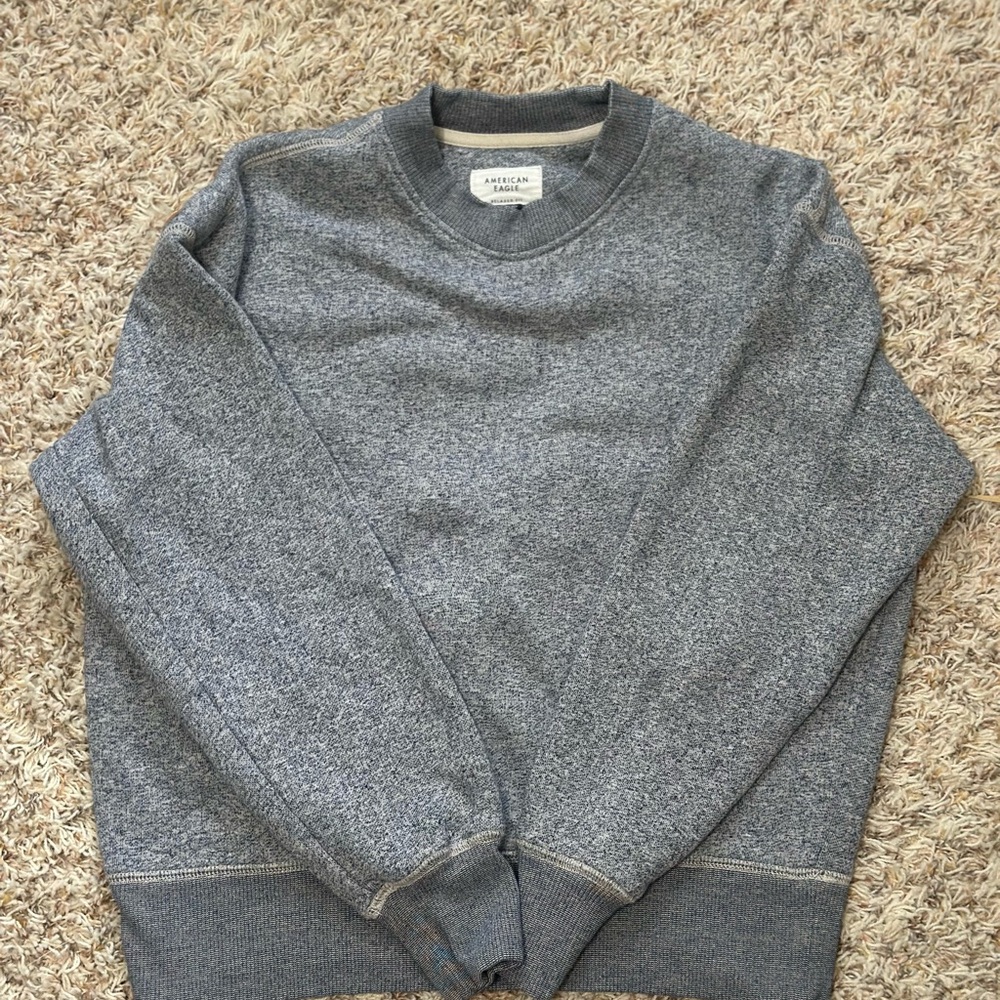 American Eagle Outfitters Heather Navy Crewneck Sweater - XSmall